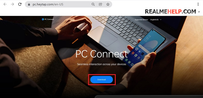 PC Connect na Realme